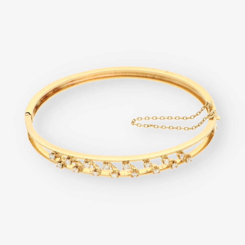 Pulsera esclava oro 18kt y brillantes