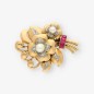 Broche Estilo chevalier oro 18kt y diamantes