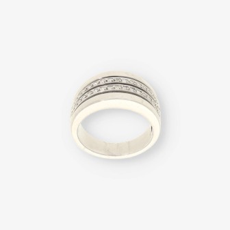 Anillo oro blanco y bri