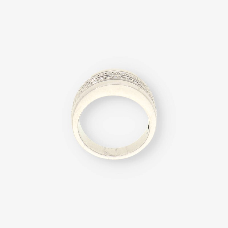 Anillo oro blanco y bri