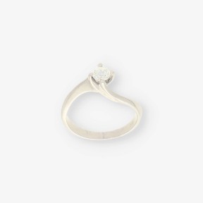 Anillo solitario oro blanco 18kt con brillante