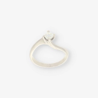 Anillo oro blanco y bri aprox. 0.30Qt