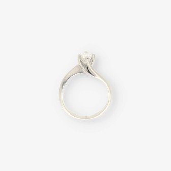 Anillo oro blanco y bri aprox. 0.30Qt