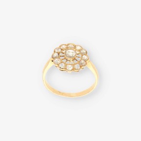 Anillo vintage en oro 18kt con Diamantes