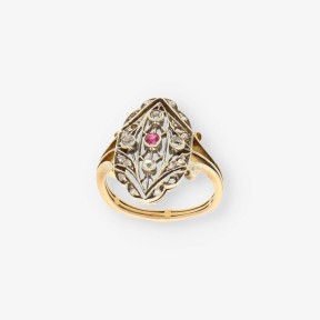 Anillo Vintage oro 18kt  brillantes