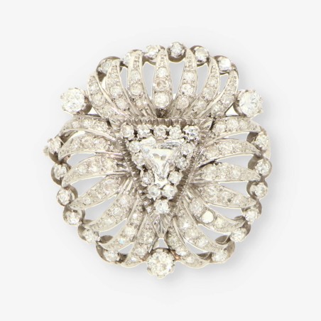 Broche vintage en oro blanco 18kt con brillantes