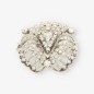 Broche vintage en oro blanco 18kt con brillantes