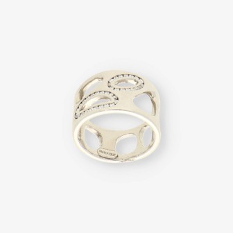 Anillo oro blanco y bri