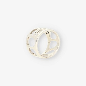 Anillo oro blanco y bri