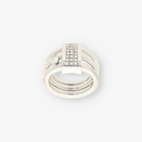 Anillo en oro blanco 18kt con brillantes