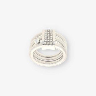 Anillo oro blanco y bri