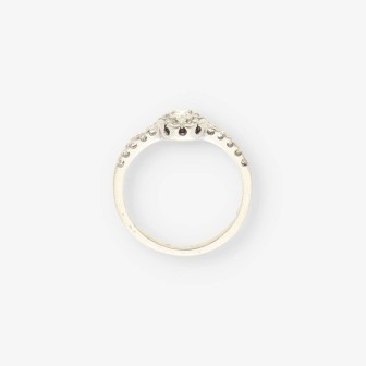 Anillo oro blanco y bri