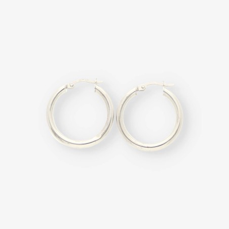 Pendientes aro en oro blanco 18kt