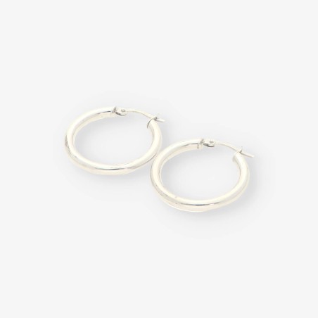 Pendientes aro en oro blanco 18kt