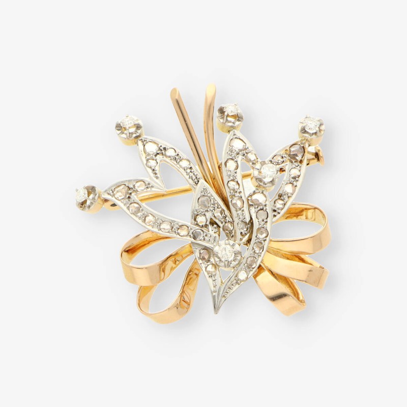 Broche de oro 18kt con diamantes