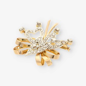 Broche de oro 18kt con diamantes