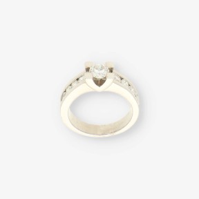 Anillo oro blanco 18kt y brillante