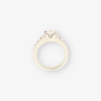 Anillo oro blanco y bri aprox. 0.40 Qt