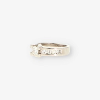 Anillo oro blanco y bri aprox. 0.40 Qt