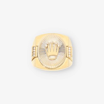 Anillo sello simbolo corona oro 14 Kt