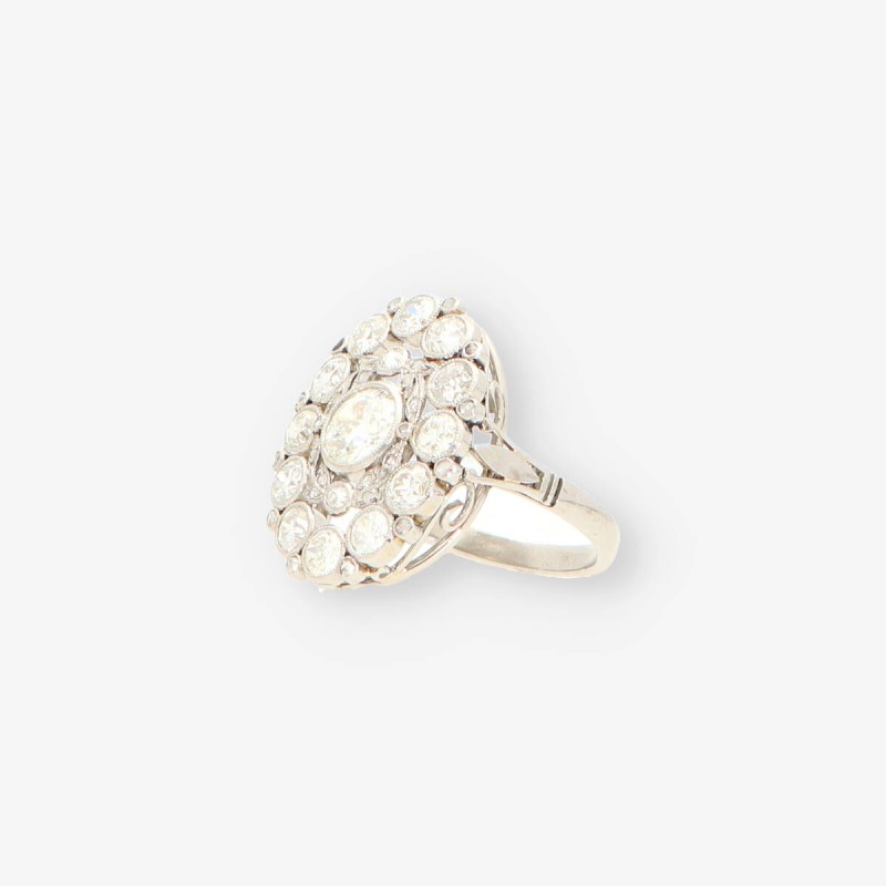 Anillo Vintage platino y bri