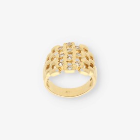 Anillo en oro 18kt y circonitas