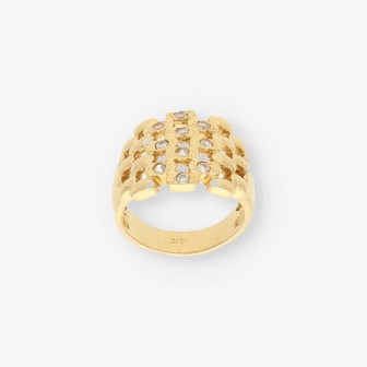 Anillo oro y circonitas