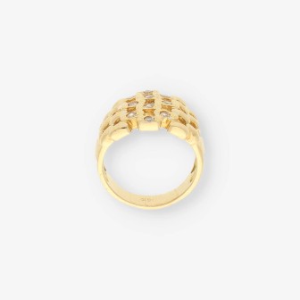 Anillo oro y circonitas