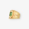 Anillo oro, piedra verde y bri