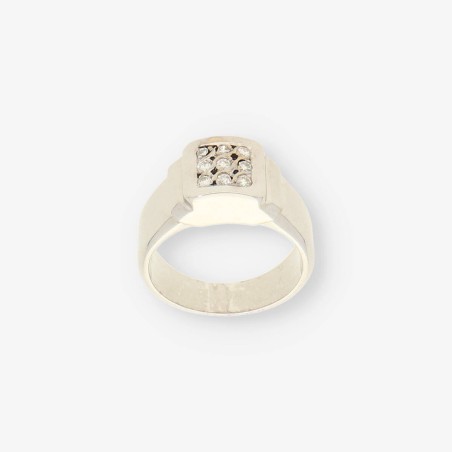 Anillo oro blanco 18kt y brillantes