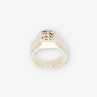 Anillo oro blanco y bri