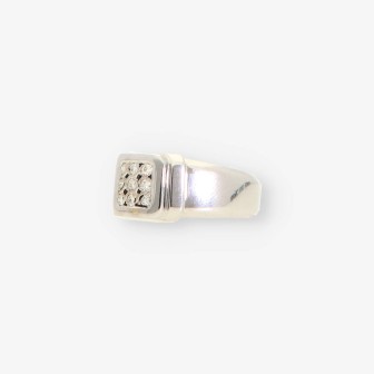 Anillo oro blanco y bri