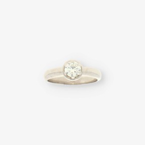 Anillo oro blanco y bri aprox.0.45Qt