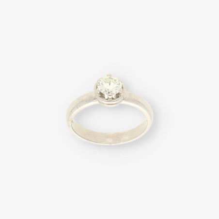 Anillo solitario oro blanco 18kt con brillante