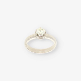 Anillo oro blanco y bri aprox.0.45Qt