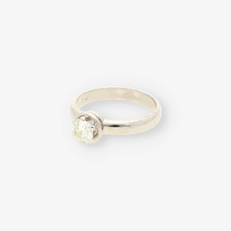 Anillo oro blanco y bri aprox.0.45Qt