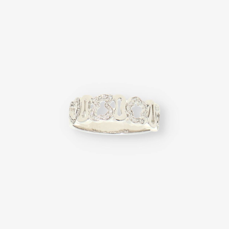 Anillo Tous en oro blanco 18kt con brillantes