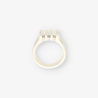 Anillo oro blanco y 9 bri