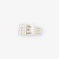 Anillo sello en oro blanco 18kt con 9 brillantes