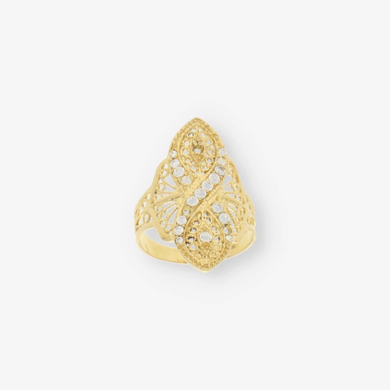 Anillo oro y circonita