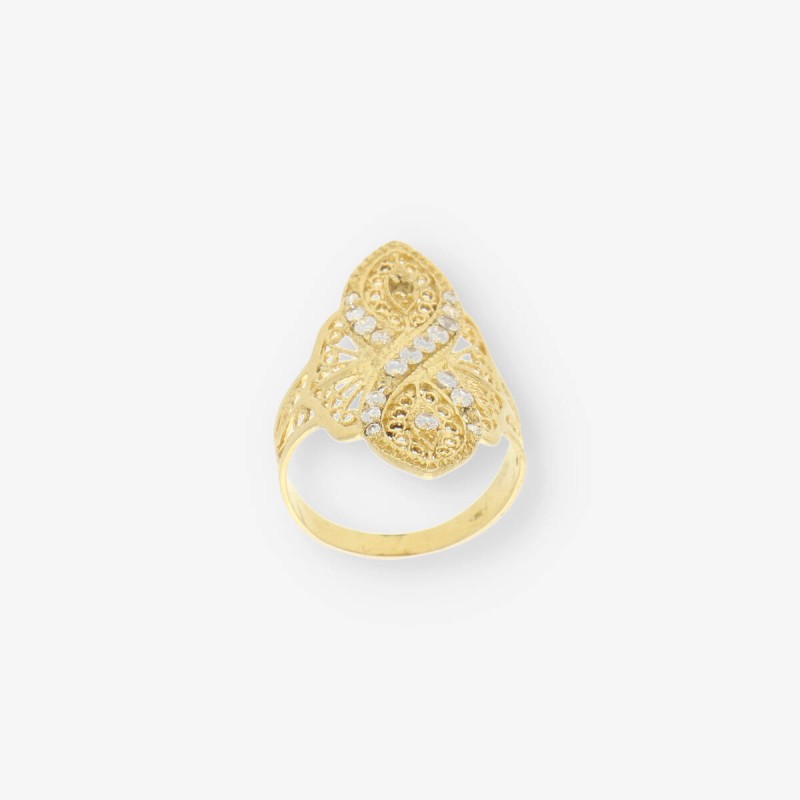 Anillo oro y circonita