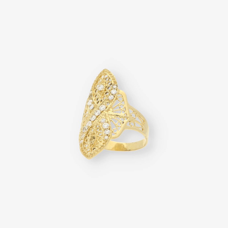 Anillo oro y circonita