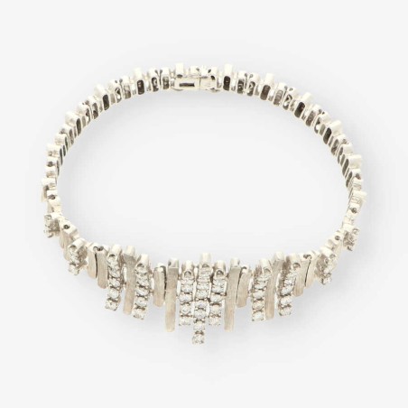 Pulsera de oro blanco 18kt con brillantes