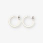 Pendientes criolla en oro blanco 18kt y brillantes