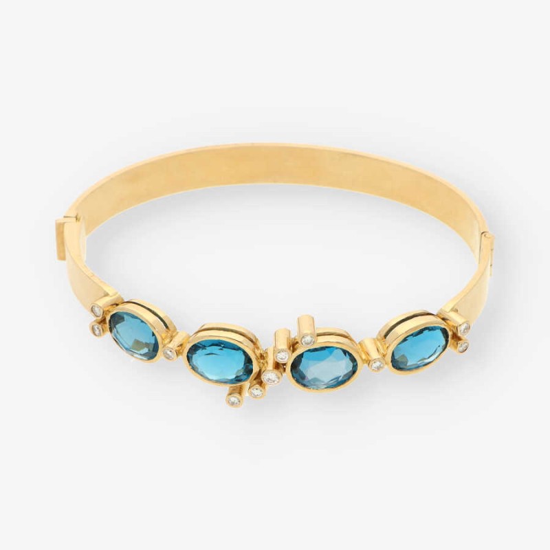 Pulsera esclava en oro 18kt con brillantes