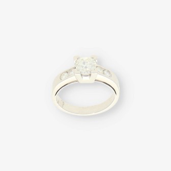 Anillo oro blanco y bri aprox. 1,05 Qt.