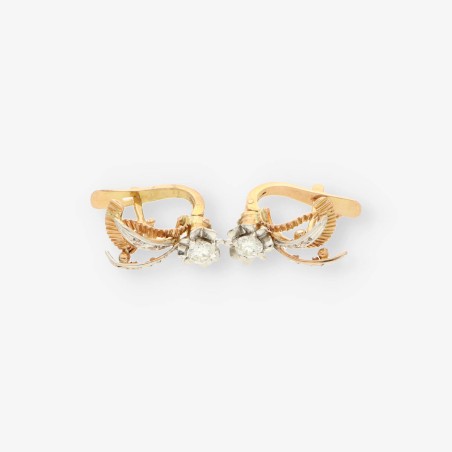 Pendientes Vintage oro 18kt y brillantes