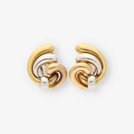 Pendientes oro 18kt tri color