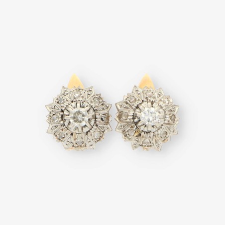 Pendientes vintage oro 18kt y brillantes