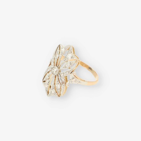 Anillo vintage en oro 18kt con Diamantes